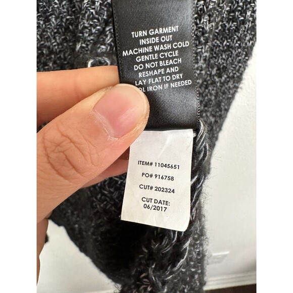 Torrid Women's Knitted Long Line Cardigan Open Front Hooded Black White Sz 1X - Picture 6 of 9